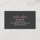 Carte De Visite 311 petits gâteaux roses divins de point de polka (Dos)