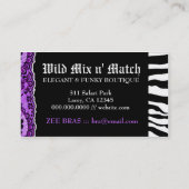Carte De Visite 311 pourpre sauvage de match du mélange n (Dos)