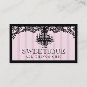 Carte De Visite 311 rayures roses de Sweetique et lustre de