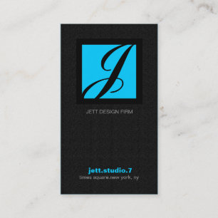 CARTE DE VISITE 311-SIMPLY MONOGRAMME CARRÉ TEXTURE-BLUE
