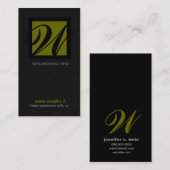 CARTE DE VISITE 311-SIMPLY MONOGRAMME CARRÉ TEXTURE-SAGE (Devant / Derrière)