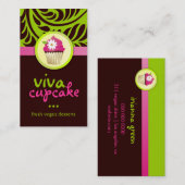 Carte De Visite 311 Viva Cupcake Vertical Green (Devant / Derrière)