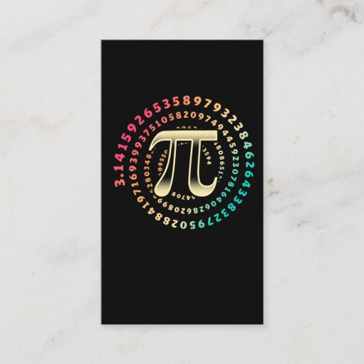 Carte De Visite 3.14 Pi Numéro Jour Symbole Math Numéro Irrationne (Devant)