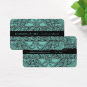 CARTE DE VISITE 3,5x2 EN MAILLE CÂBLÉE BLEU TURQUO (Bureau)
