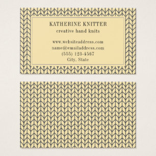CARTE DE VISITE 3,5x2 EN MAILLE CRÈME NOIR