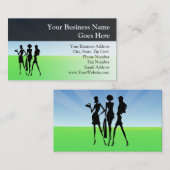 Carte De Visite 3 Amis des femmes commerçantes (Devant / Derrière)