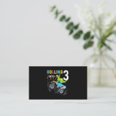Carte De Visite 3 ans Anniversaire Dinosaur Monster Famille de cam (Debout devant)