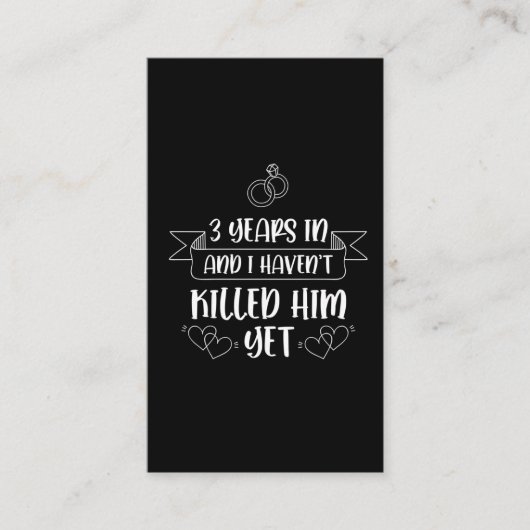 Carte De Visite 3 ans de mari épouse 3e anniversaire Mariage (Devant)