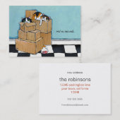 Carte De Visite 3 chats et boîtes | nous avons déplacé le (Devant / Derrière)