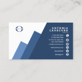 Carte De Visite 3 couleurs géométriques avec logo bleu ID812 (Dos)