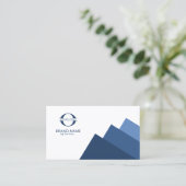 Carte De Visite 3 couleurs géométriques avec logo bleu ID812 (Debout devant)