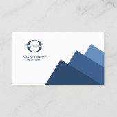 Carte De Visite 3 couleurs géométriques avec logo bleu ID812 (Devant)