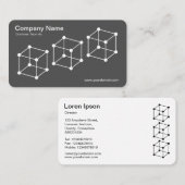 Carte De Visite 3 cubes isométriques - blanc sur gris (Devant / Derrière)