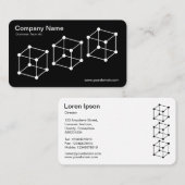 Carte De Visite 3 cubes isométriques - blanc sur noir/noir sur bla (Devant / Derrière)
