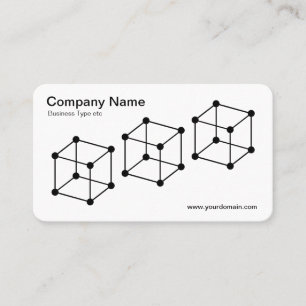 Carte De Visite 3 cubes isométriques - Noir sur Blanc