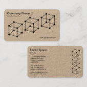 Carte De Visite 3 cubes isométriques - Noir sur Kraft (Devant / Derrière)