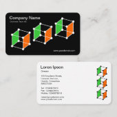 Carte De Visite 3 cubes isométriques v2 - Noir/Blanc (Devant / Derrière)
