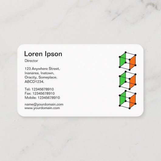 Carte De Visite 3 cubes isométriques v2 - Plan directeur/blanc (Dos)