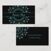 Carte de visite 3 de mandala de perle de turquoise (Devant / Derrière)