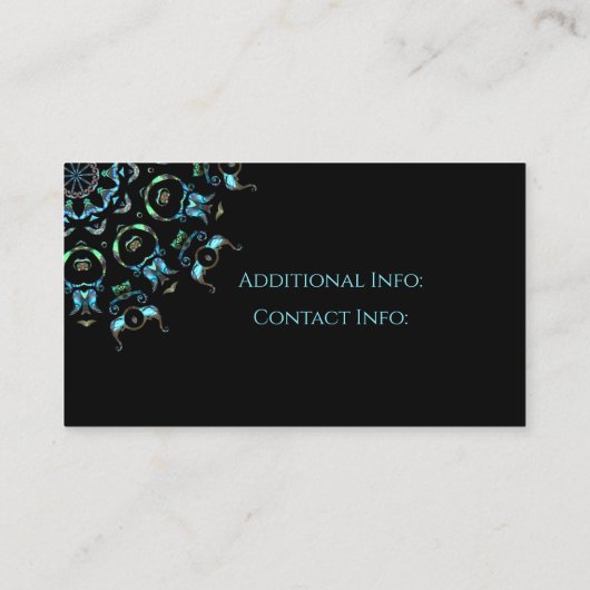 Carte de visite 3 de mandala de perle de turquoise (Dos)