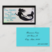 carte de visite 3 de sable et de sirène de mer (Devant / Derrière)