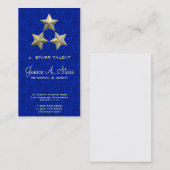 Carte De Visite 3 étoiles sur damas bleu (Devant / Derrière)