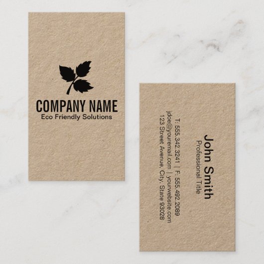 Carte De Visite 3 feuilles | Eco Friendly 2 (Devant / Derrière)
