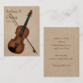 Carte De Visite 3-Illusion Violon & Bow Professional Musician's (Devant / Derrière)