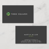 Carte De Visite 3 Logo Carré vert (Devant / Derrière)