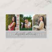 Carte De Visite 3 Photo Collage Simple Moderne Élégant Photographe (Devant)