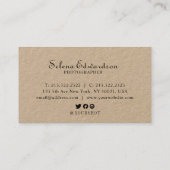 Carte De Visite 3 Photos Décontracté Rustique Kraft White Typograp (Dos)