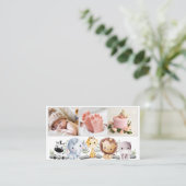 Carte De Visite 3 Photos QR Code Nouveau-né Bébé Photographe (Debout devant)