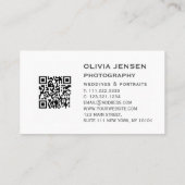 Carte De Visite 3 Photos QR Code Nouveau-né Bébé Photographe (Dos)