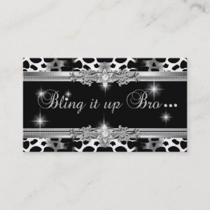 Carte De Visite 3 Pour Lisa Bling Noir Élégant