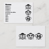 Carte De Visite 3 singes sages Emoji (Devant / Derrière)