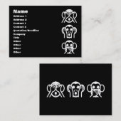 Carte De Visite 3 Singes Sages Emoji (Devant / Derrière)