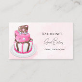 Carte De Visite 3 Tier Pink Modern Cake Bakery (Devant)
