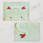 Carte de visite 3dimension Red Heart Swirls (Devant / Derrière)