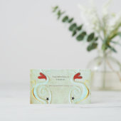 Carte de visite 3dimensions Red Heart Swirls (Debout devant)