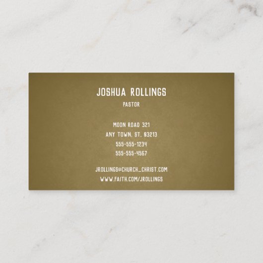 Carte De Visite 3h16 de John - croix religieuse (Dos)