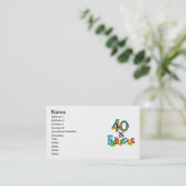 Carte De Visite 40 est Fabuleux T-shirts et cadeaux d'anniversaire (Debout devant)