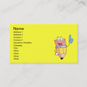 CARTE DE VISITE 4766 HAPPY CARTOON SCHOOL PENCIL