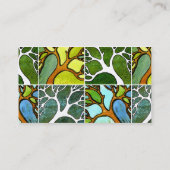 Carte De Visite 4 arbres découpés par main dans l'aquarelle et le (Dos)
