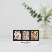 Carte De Visite 4 Photos Black Gold Wedding planner (Debout devant)