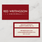 Carte De Visite 4 points ROUGE (Devant / Derrière)