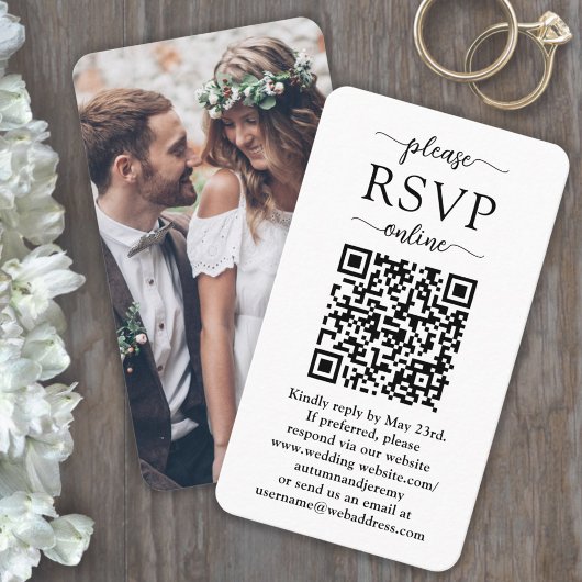 Carte De Visite 50 enveloppes de mariage avec QR code de réponse e