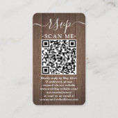Carte De Visite 50 enveloppes en faux bois marron pour RSVP QR mar (Devant)