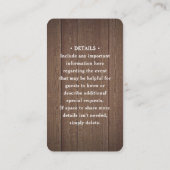 Carte De Visite 50 enveloppes en faux bois marron pour RSVP QR mar (Dos)