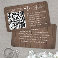 50 Pochette QR RSVP Bois Faux Enclosure Marron Sca