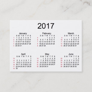 Carte De Visite 52 calendrier de blanc de la semaine 2017 par des